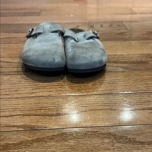 Birkenstock Gray Suede Clogs